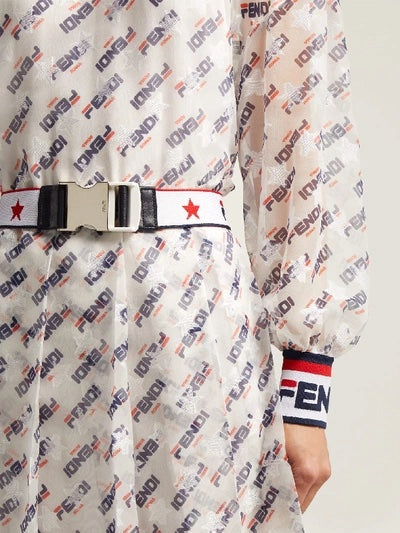 FENDI X FILA MANIA LOGO PRINT SILK BLEND DRESS