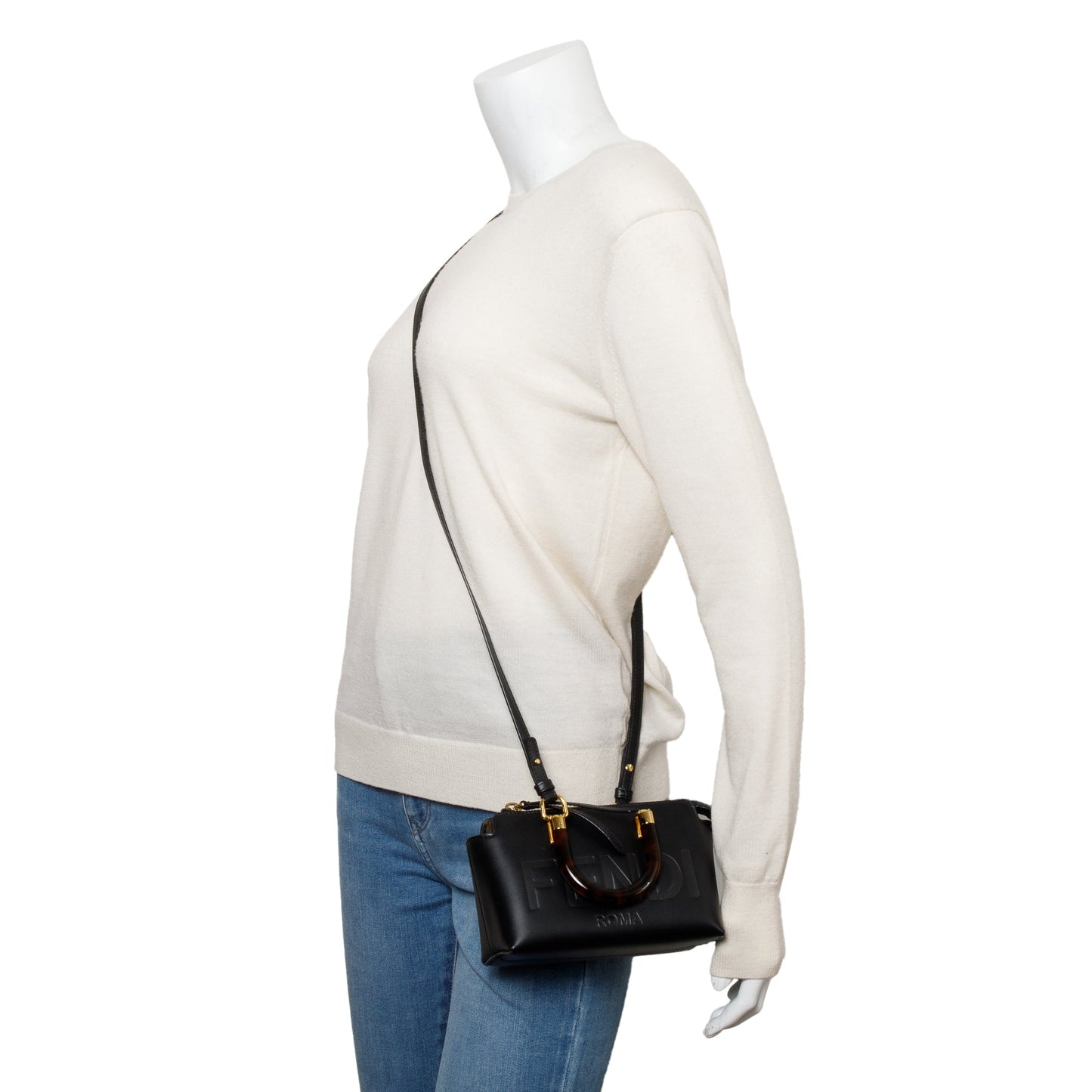 Fendi 2022 Black Leather By the Way Mini Boston Bag