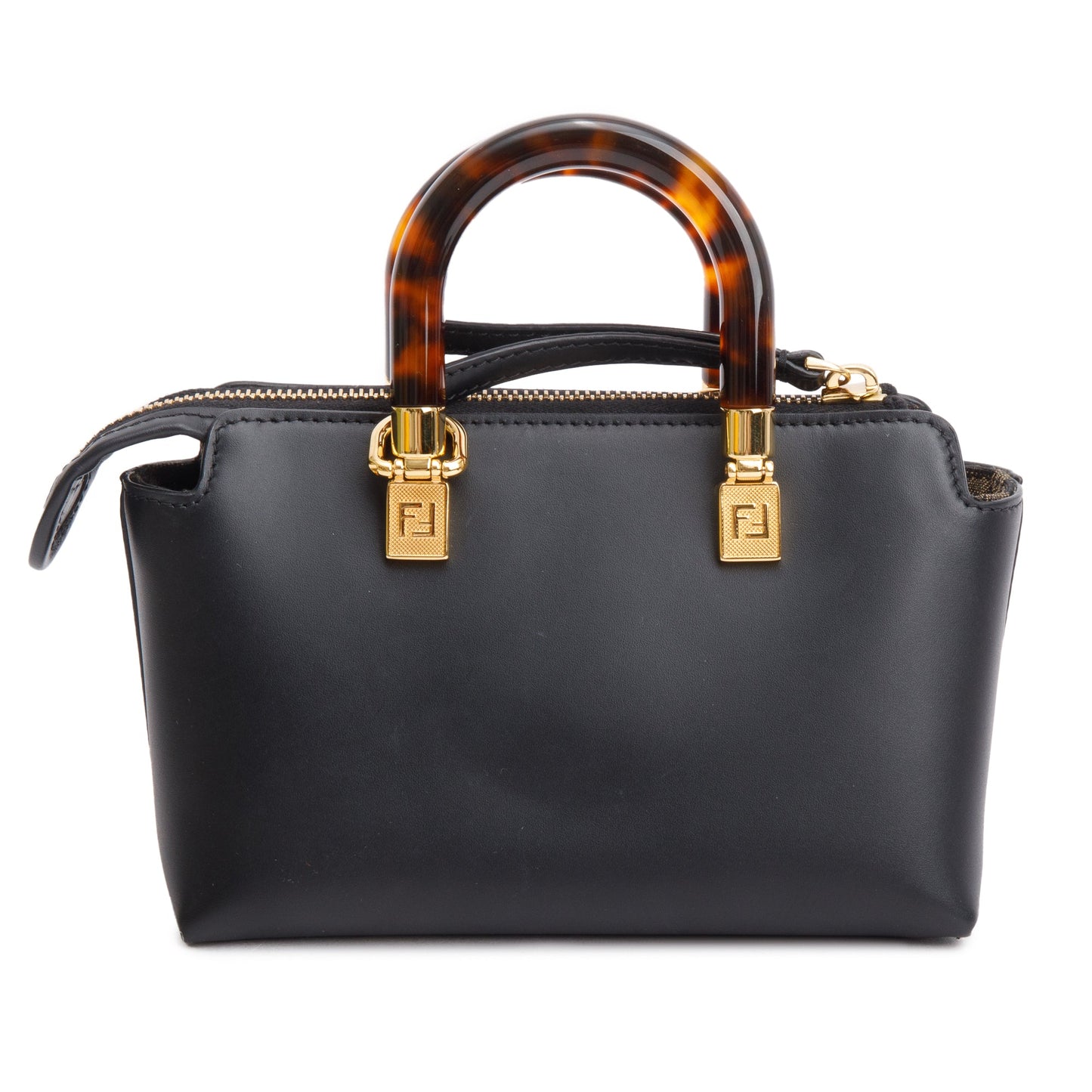 Fendi 2022 Black Leather By the Way Mini Boston Bag