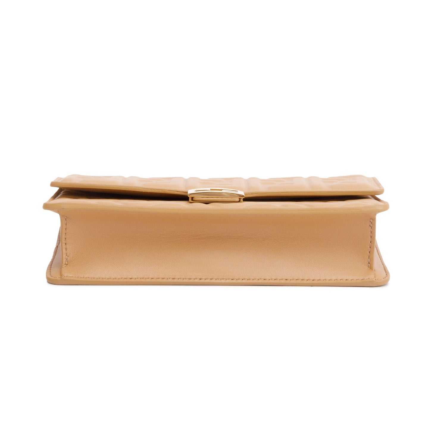 Fendi Beige Leather Baguette Wallet on Chain