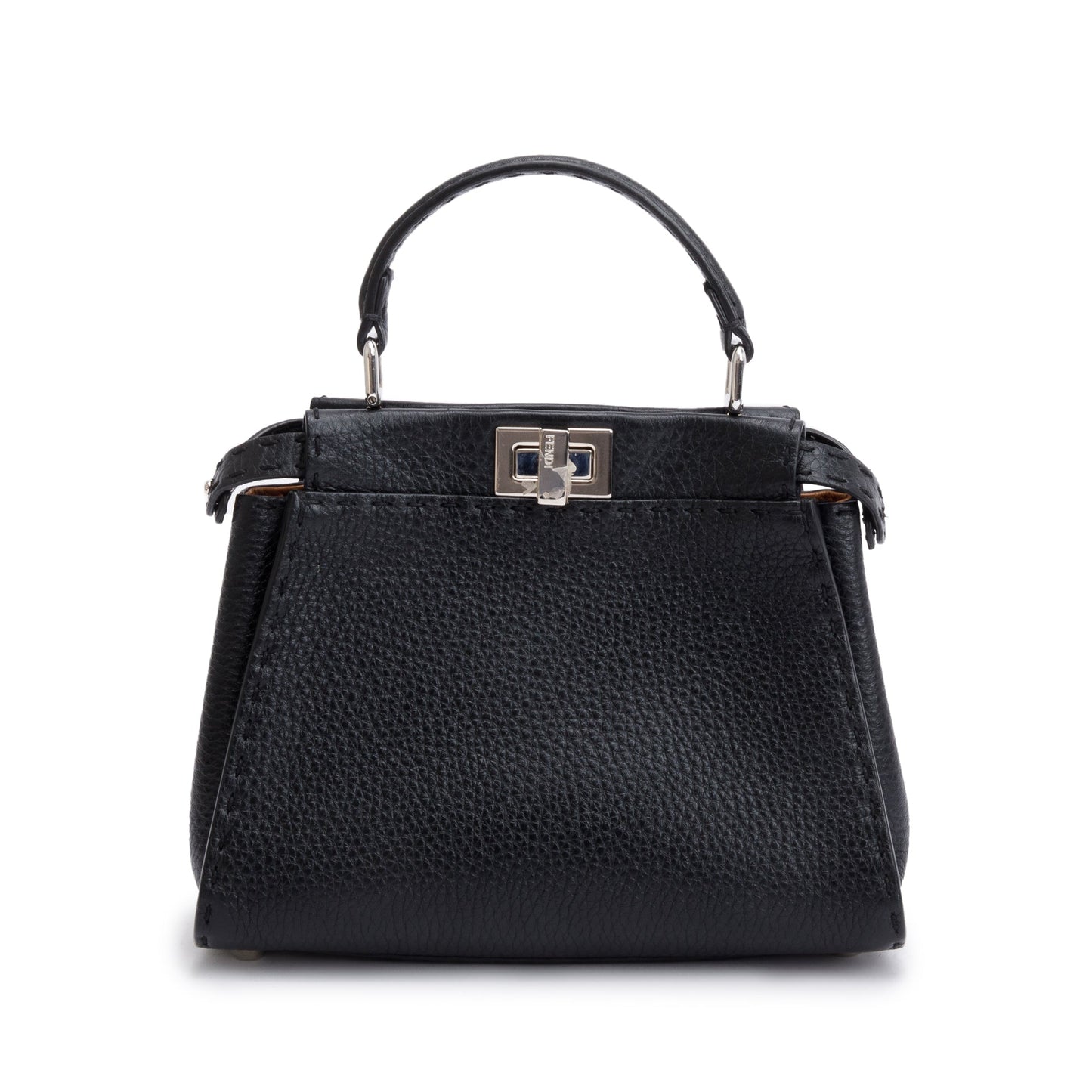 Fendi Black Calfskin Leather Mini Peekaboo ISeeU Bag