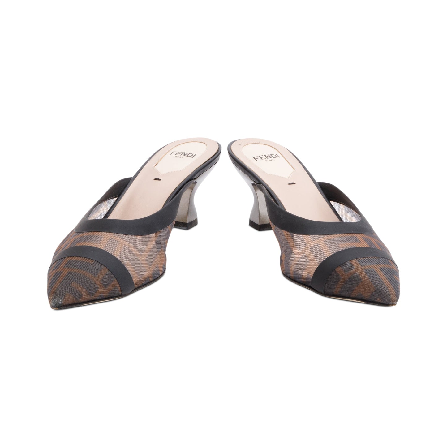 Fendi Black FF Zucca Colibri Mesh Pumps, Size 37