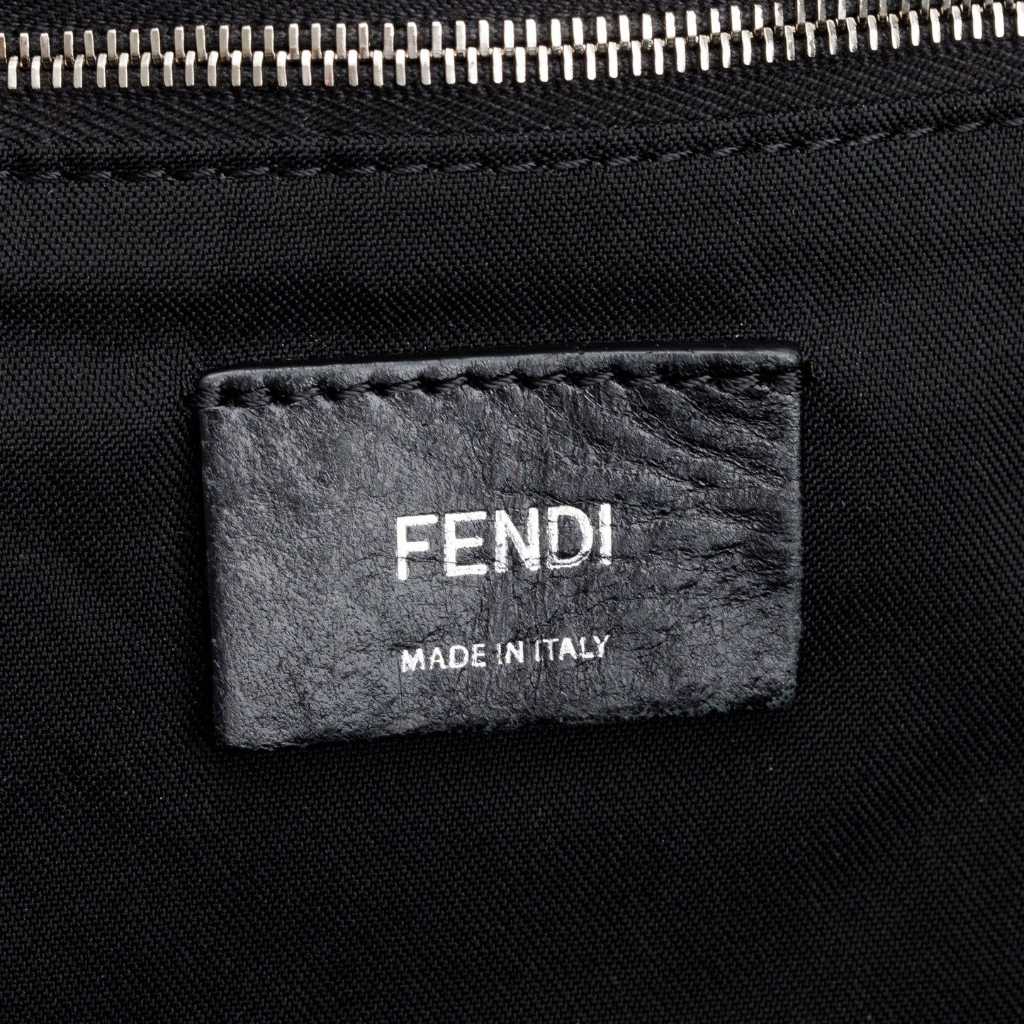Fendi Black Nylon Leather Trim Vocabulary Duffle Bag