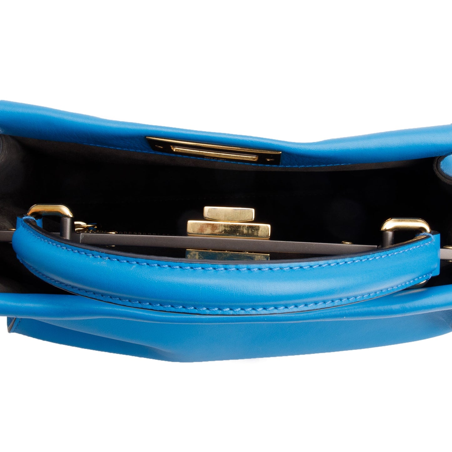 Fendi Blue Calfskin Leather Medium Peekaboo Bag