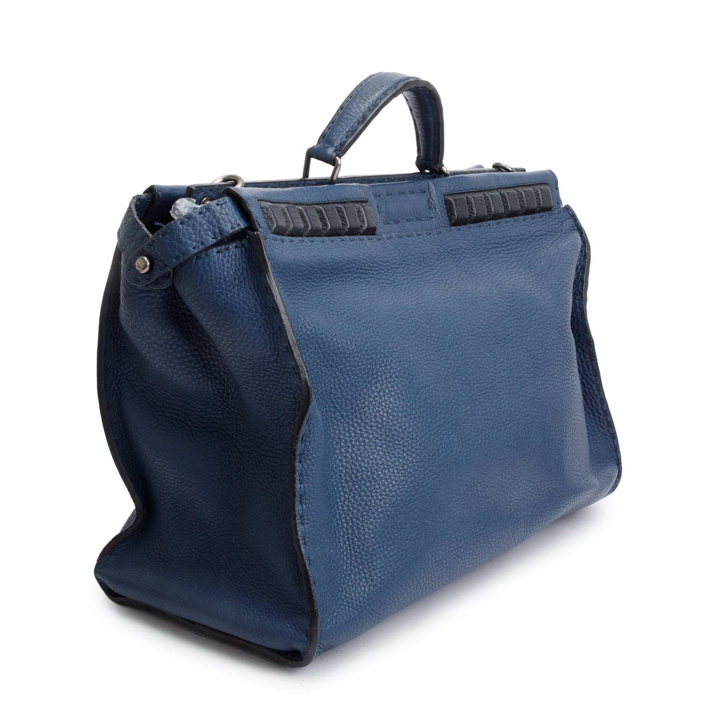 Fendi Blue Selleria Leather Studded XL Peekaboo Bag