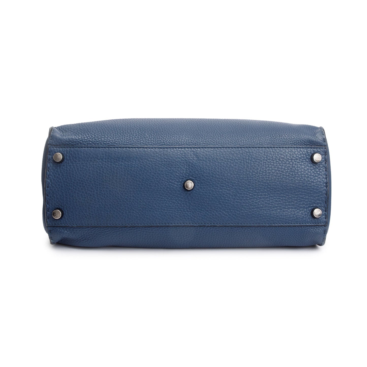 Fendi Blue Selleria Leather Studded XL Peekaboo Bag