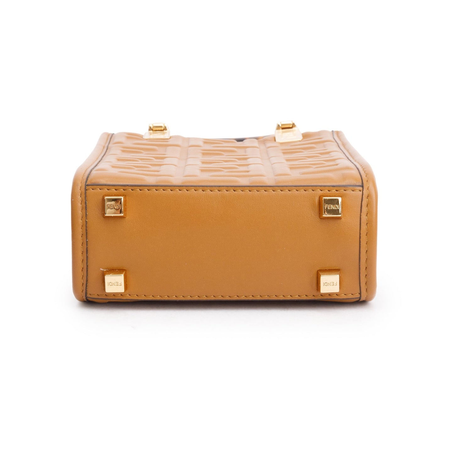 Fendi Brown FF Embossed Leather Mini Sunshine Shopper Tote