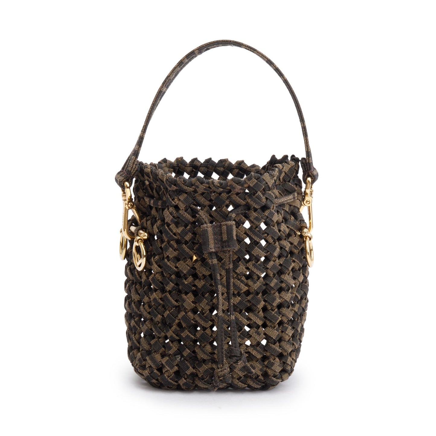 Fendi Brown Zucca Interlace Canvas Mini Mon Tresor Bucket Bag