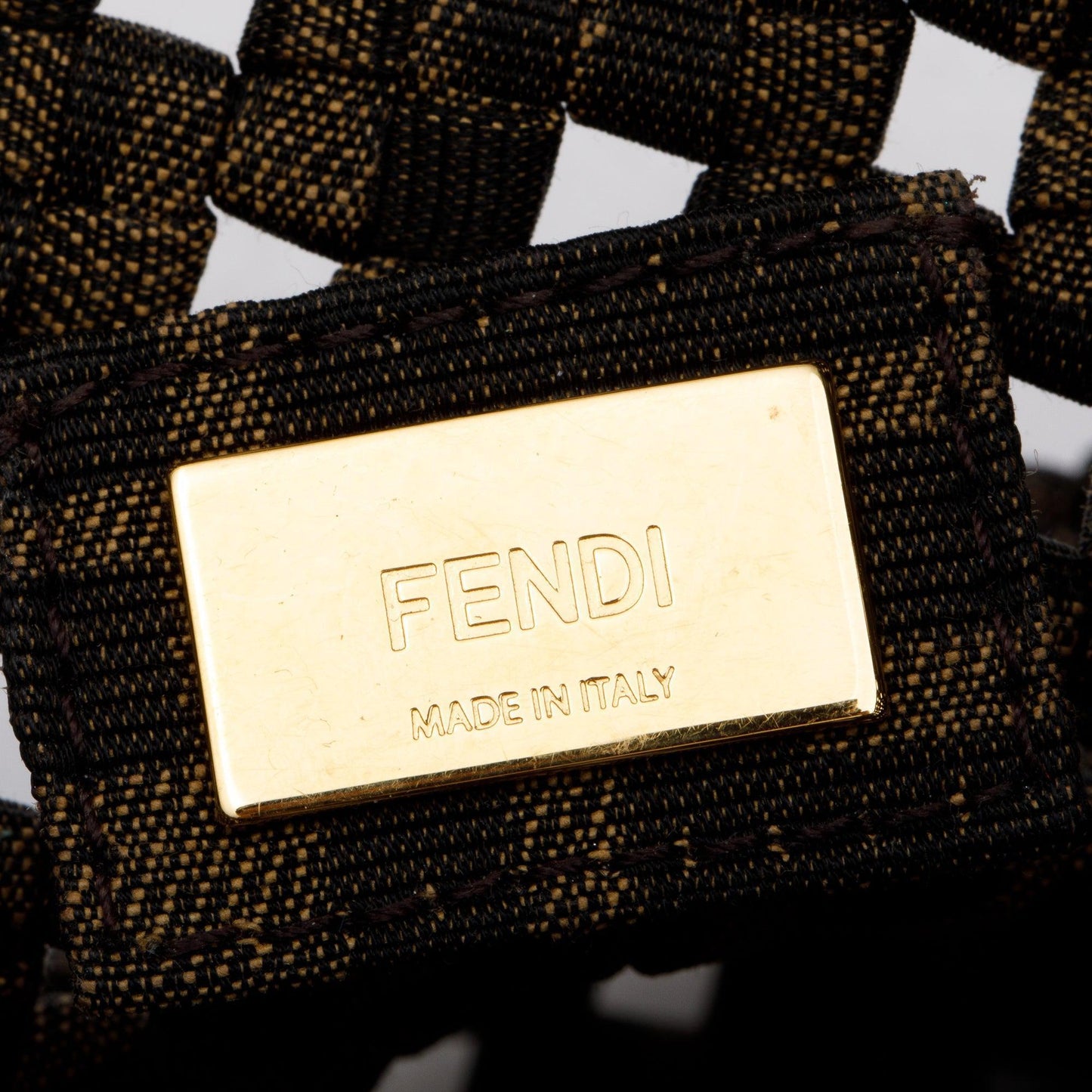 Fendi Brown Zucca Interlace Canvas Mini Mon Tresor Bucket Bag
