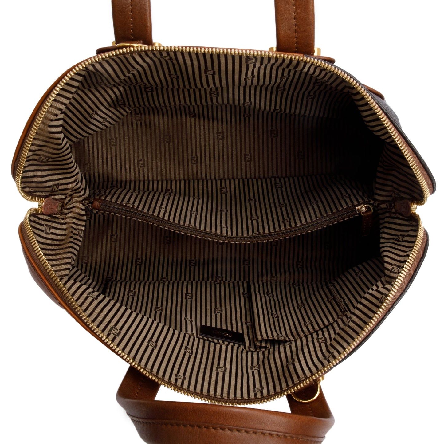 Fendi Brown/Black Calfskin Leather Mediu Chameleon Tote