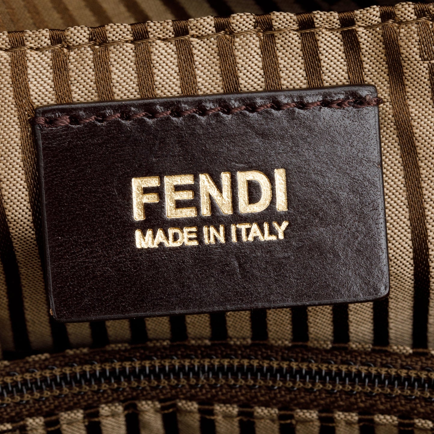 Fendi Brown/Black Calfskin Leather Mediu Chameleon Tote