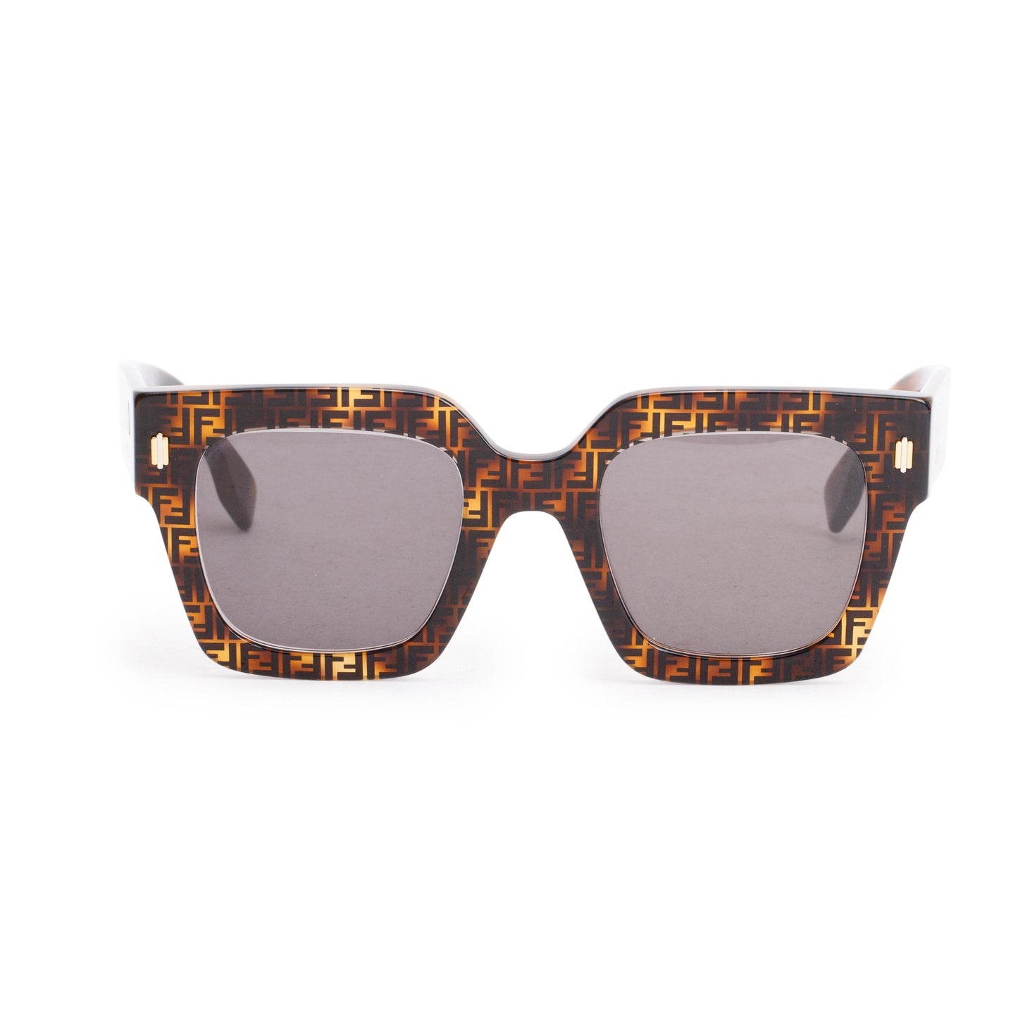 Fendi FE40101 Havana Acetate Square Sunglasses