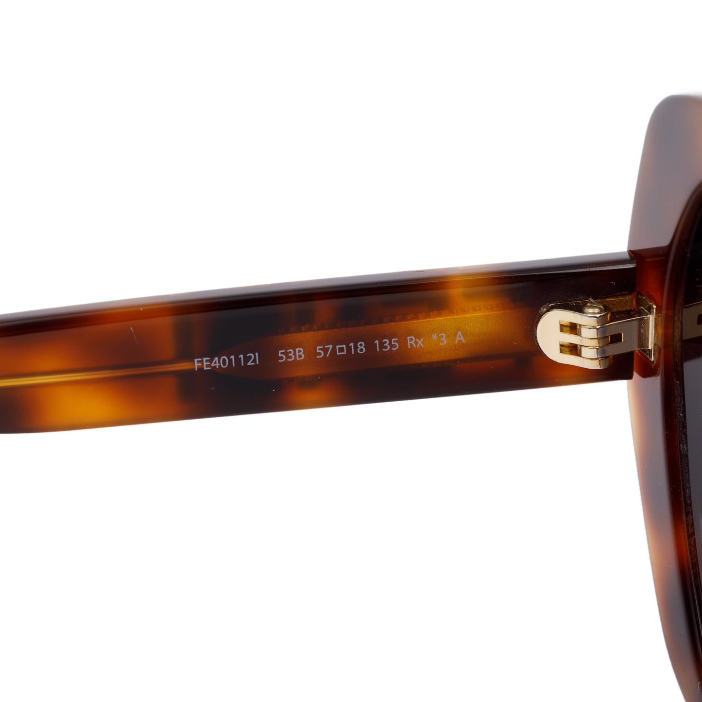 Fendi FE401121 Tortoise Acetate Lettering Square Sunglasses
