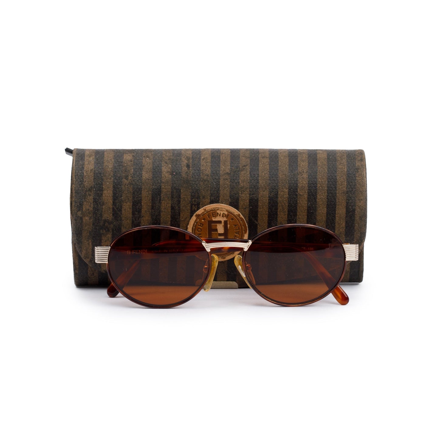 Fendi FS 137 Tortoise Acetate Round Sunglasses