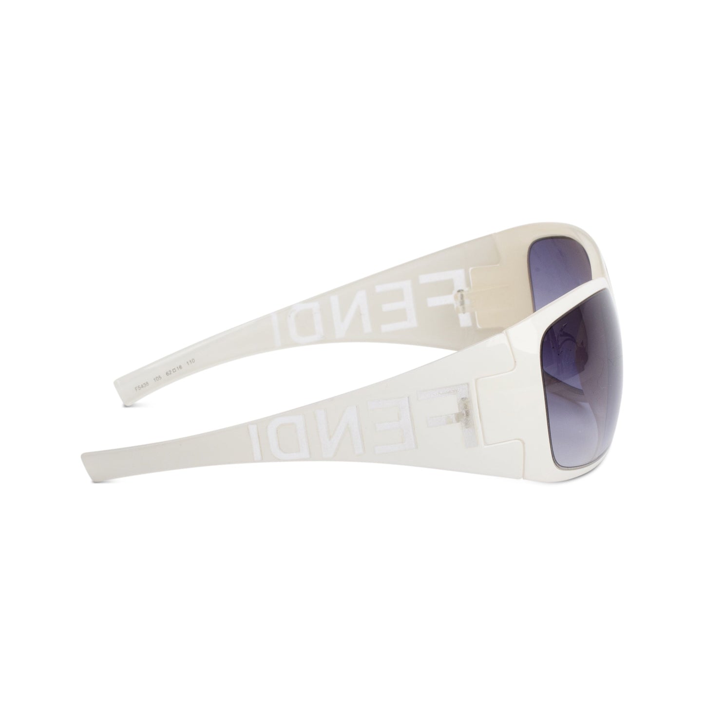 Fendi FS438 White Acetate Fendi Logo Shield Sunglasses