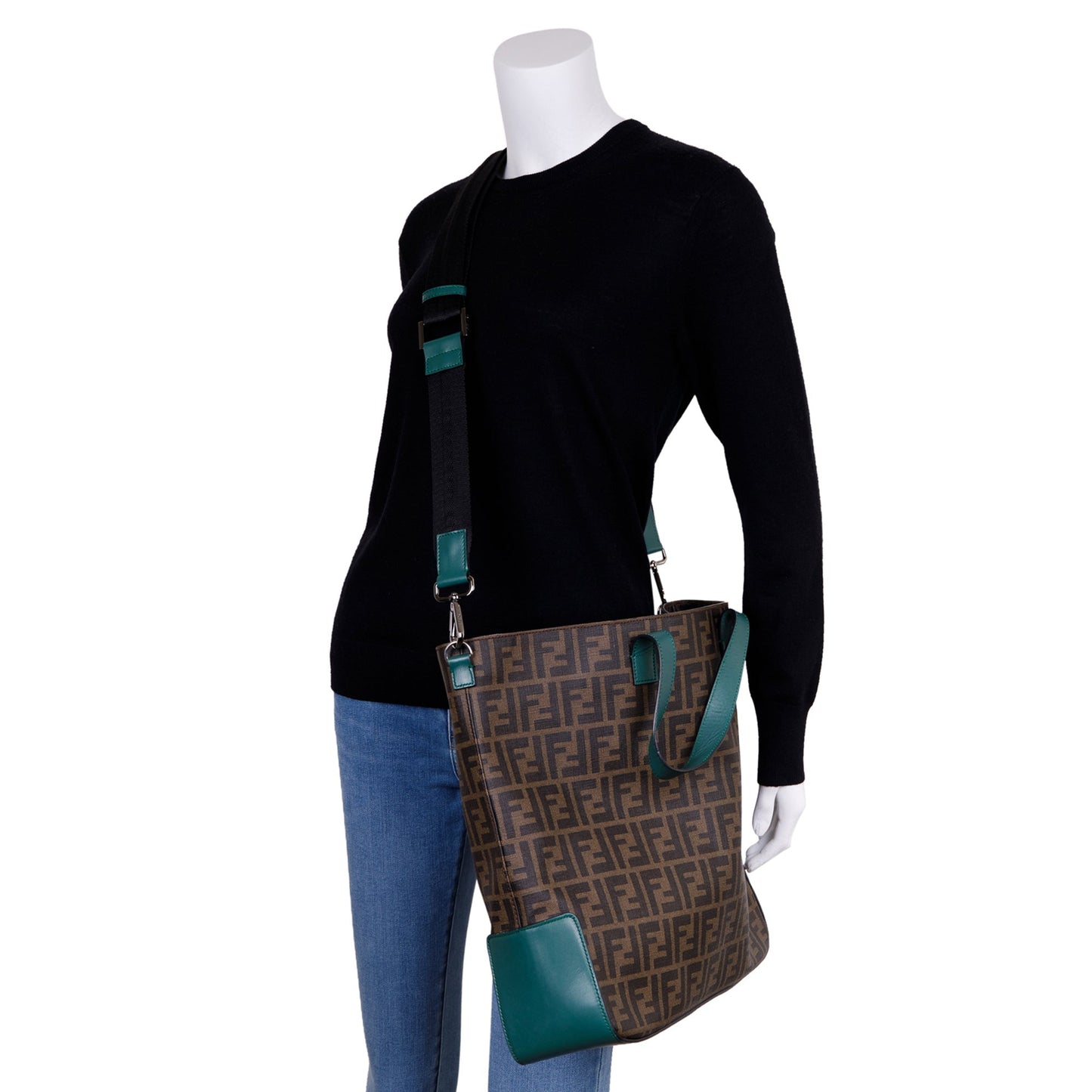 Fendi Leather-Trimmed FF Zucca Tote