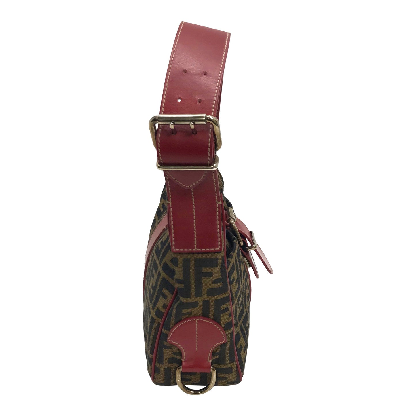 Fendi Leather-Trimmed Zucca Hobo