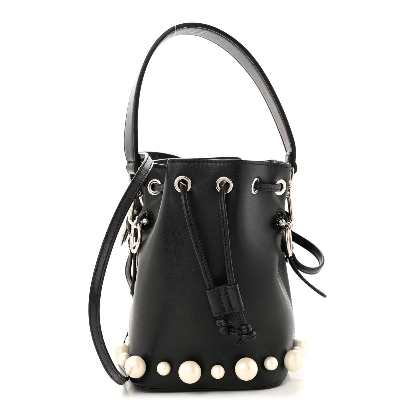 FENDI LIBERTY PEARL CALFSKIN MINI MON TRÃSOR BUCKET BAG