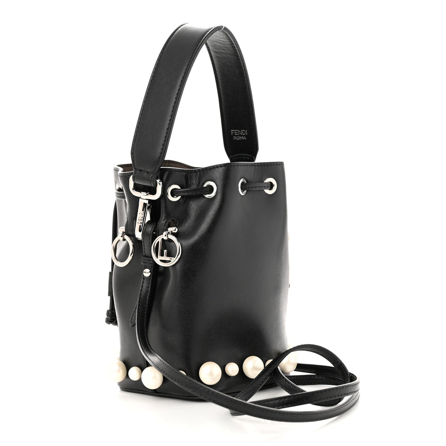 FENDI LIBERTY PEARL CALFSKIN MINI MON TRÃSOR BUCKET BAG