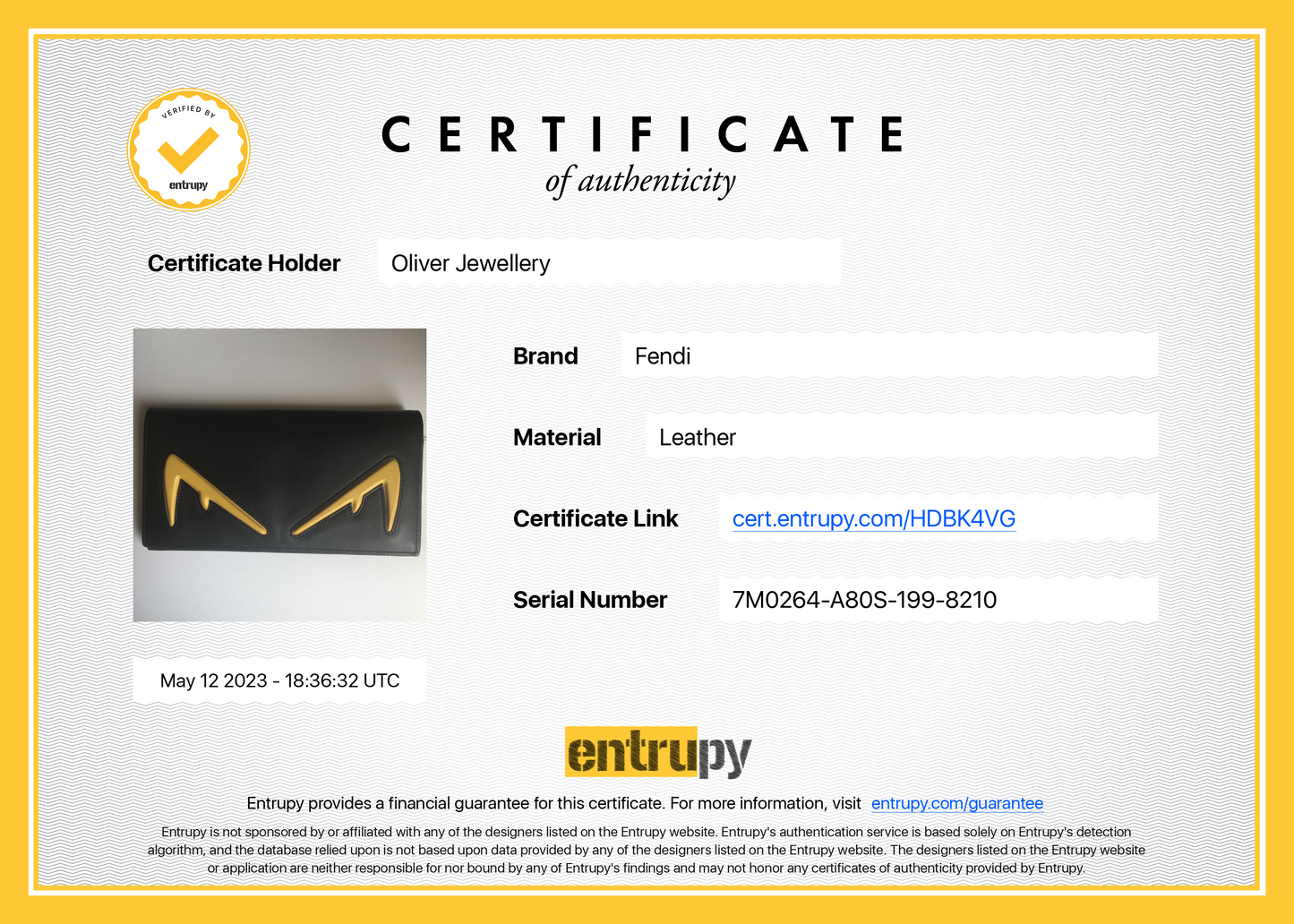 Fendi Monster Motif Leather Continental Wallet