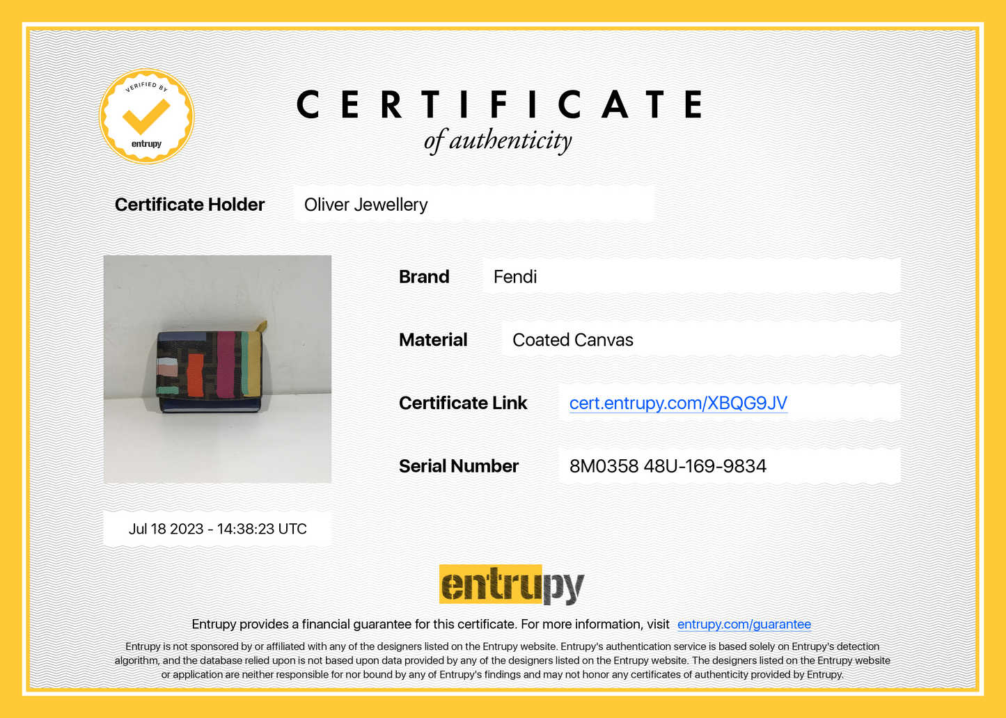 Fendi Multicolour Zucca Compact Wallet