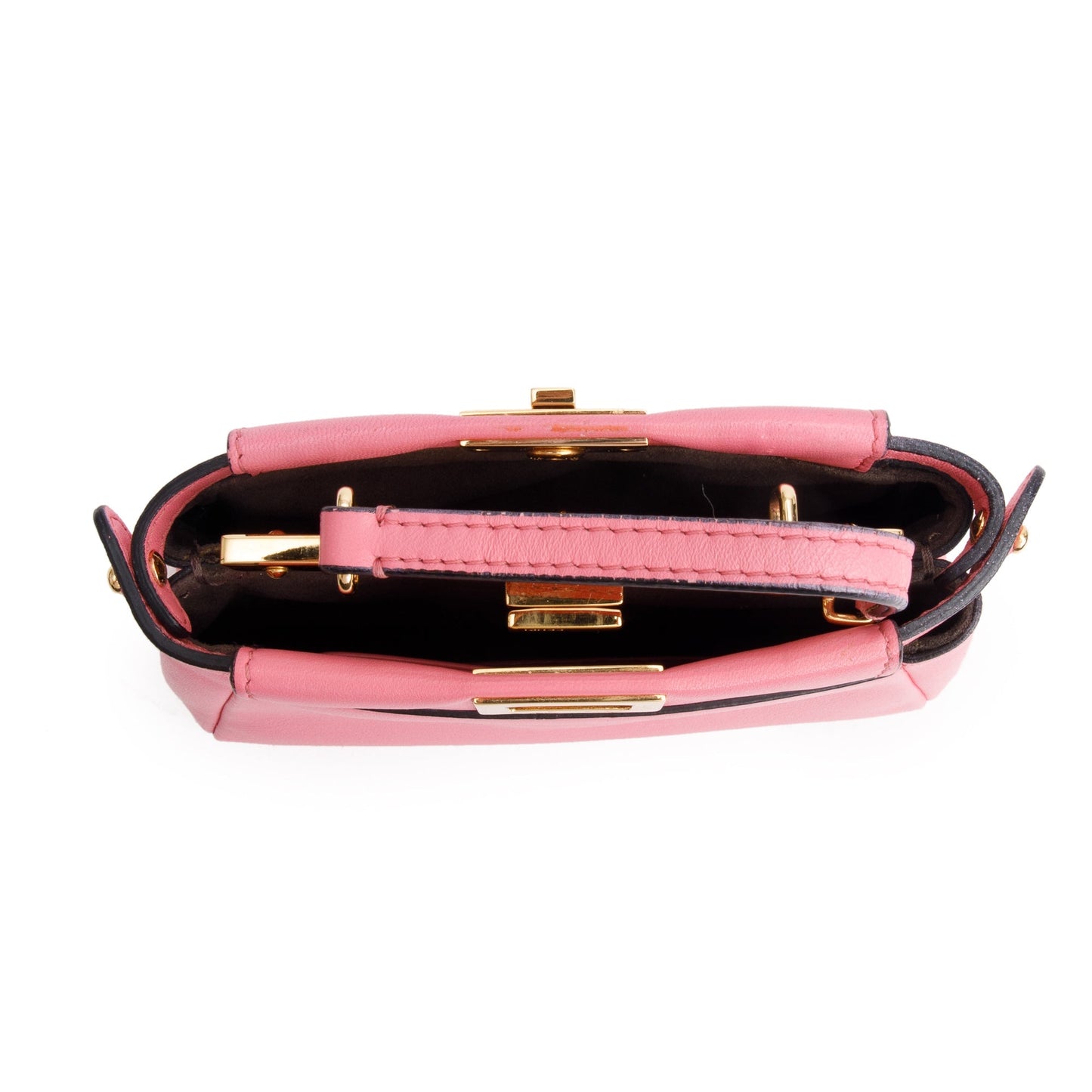 Fendi Pink Leather Micro Peekaboo Bag