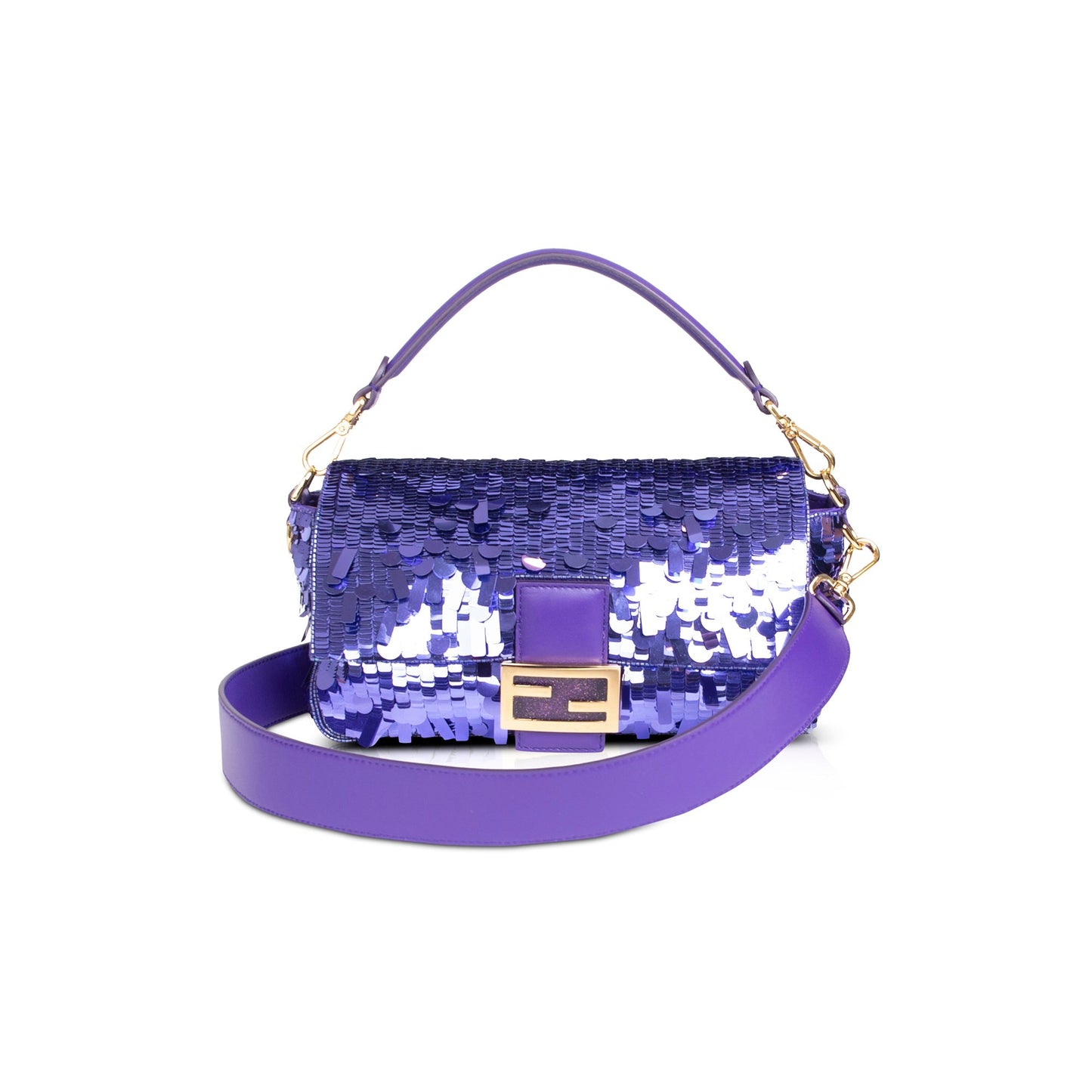 Fendi Purple Sequined Baguette Bag