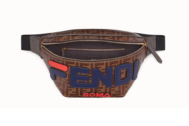 Fendi Fila AppliquÃ©d Printed Coated Canvas Belt Bag
