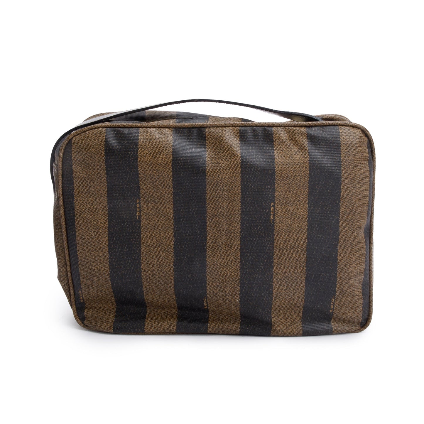 Fendi Vintage Brown Pequin Coated Canvas Crossbody Bag