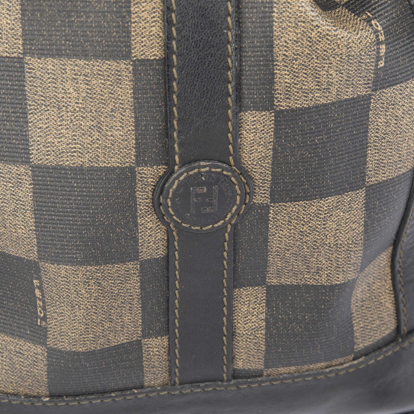 Fendi Vintage Checkered Bucket Bag