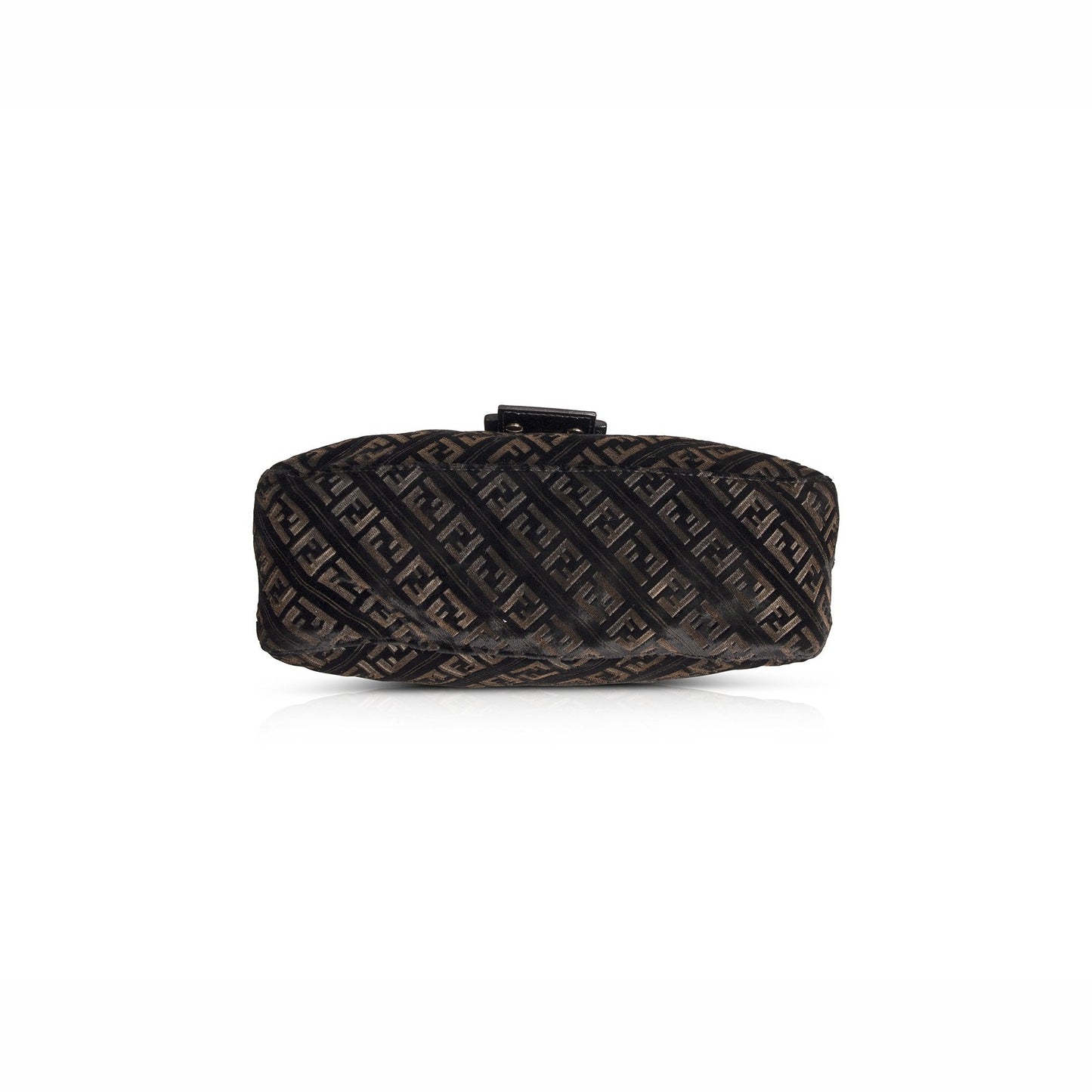Fendi Vintage Velvet Zucca Resin Baguette Flap Bag