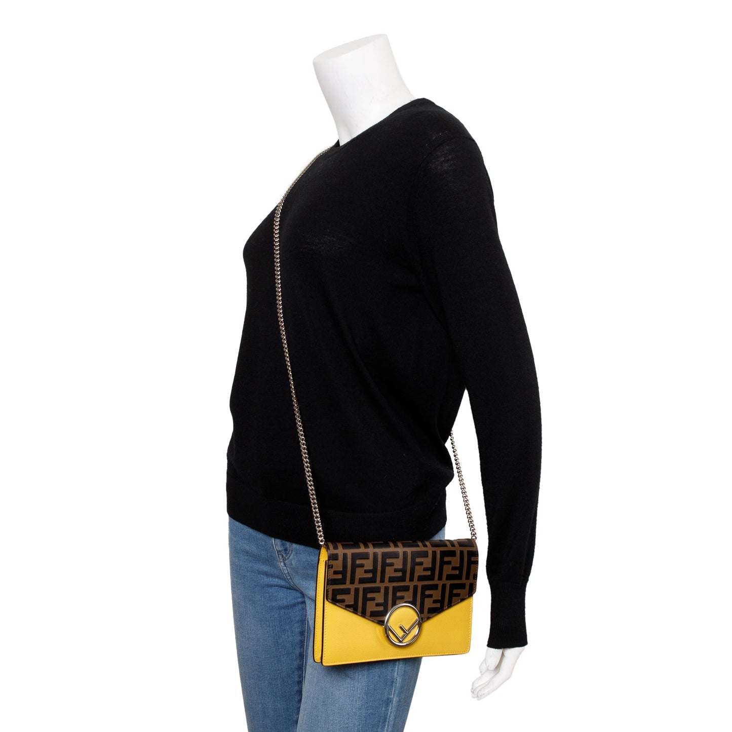 Fendi Vitello Cruise F is Fendi FF 1974 Medium Enveope Wallet on Chain