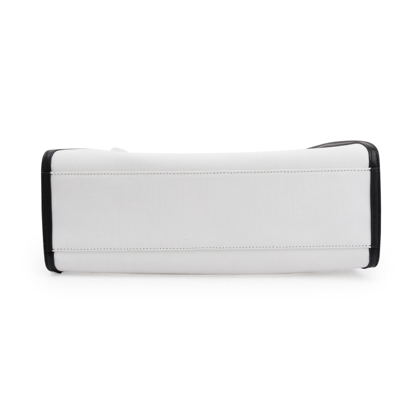 Fendi White & Black Canvas Calf Leather Medium Peekaboo Bag