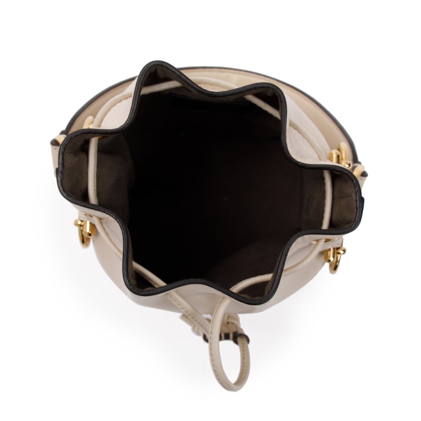 Fendi White Calskin Mini Mon Tresor Bucket Bag