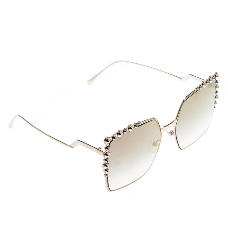 Fendi Square Cat Eye Studded Sunglasses