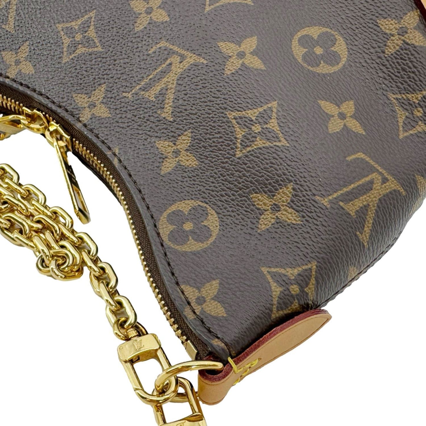 LOUIS VUITTON Boulogne PM Monogram Canvas Shoulder Bag Brown