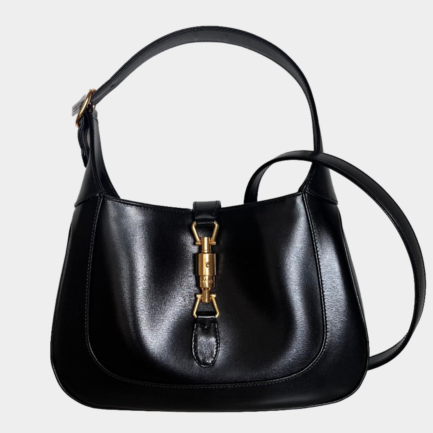 Gucci Jackie 1961 Black Leather Bag with Adjustable Strap