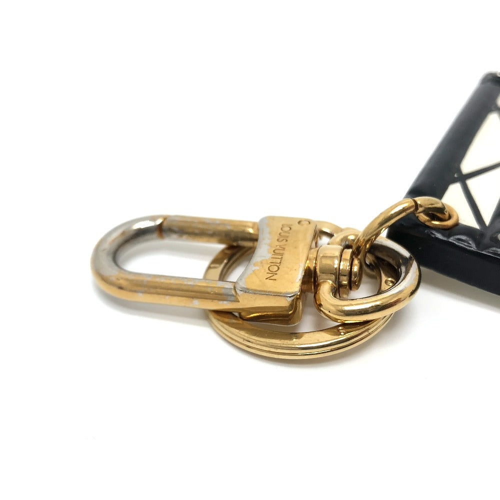 LOUIS VUITTON Key ring M00004 Metal, Leather White x Black x Gold trunk Petit Mar