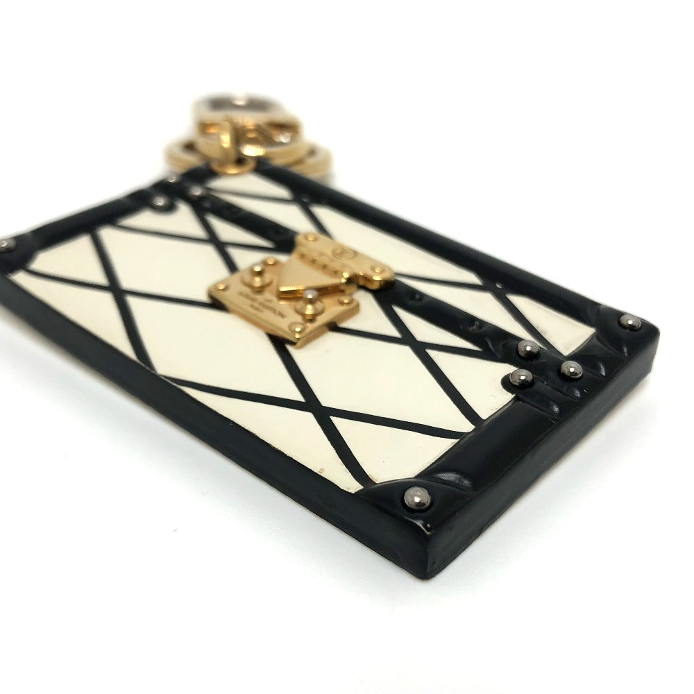 LOUIS VUITTON Key ring M00004 Metal, Leather White x Black x Gold trunk Petit Mar