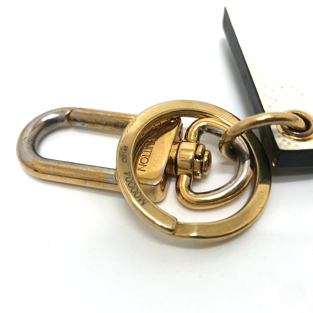 LOUIS VUITTON Key ring M00004 Metal, Leather White x Black x Gold trunk Petit Mar