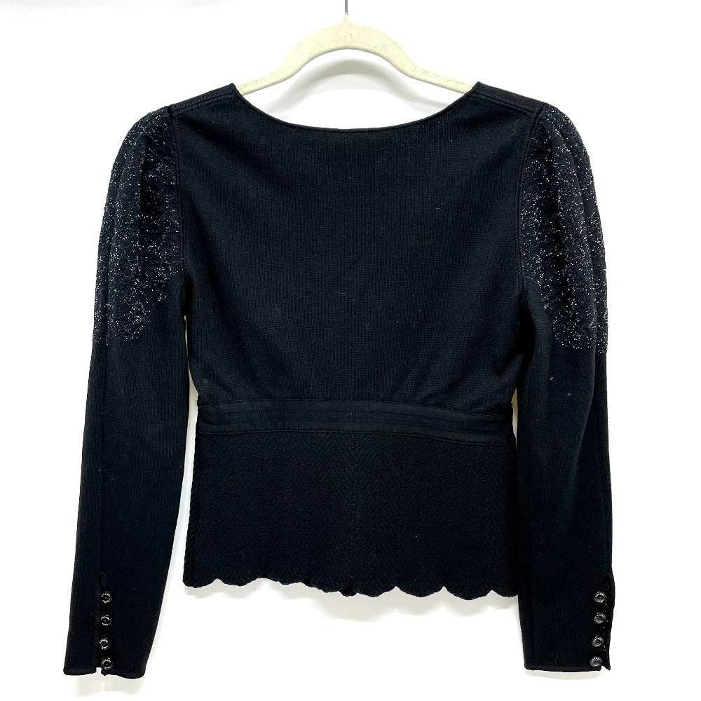 CHANEL setup P29091K00191 Wool, Rayon, Cashmere / Polyester black 06A Glitter knit flare skirt Women 38/34