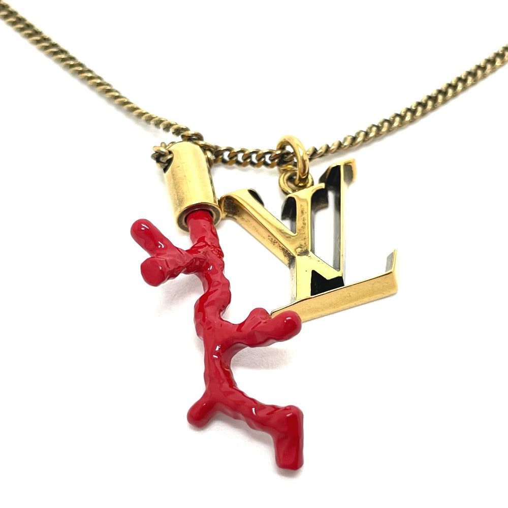LOUIS VUITTON Necklace M68903 Gold Plated gold coral motif LV initial coral