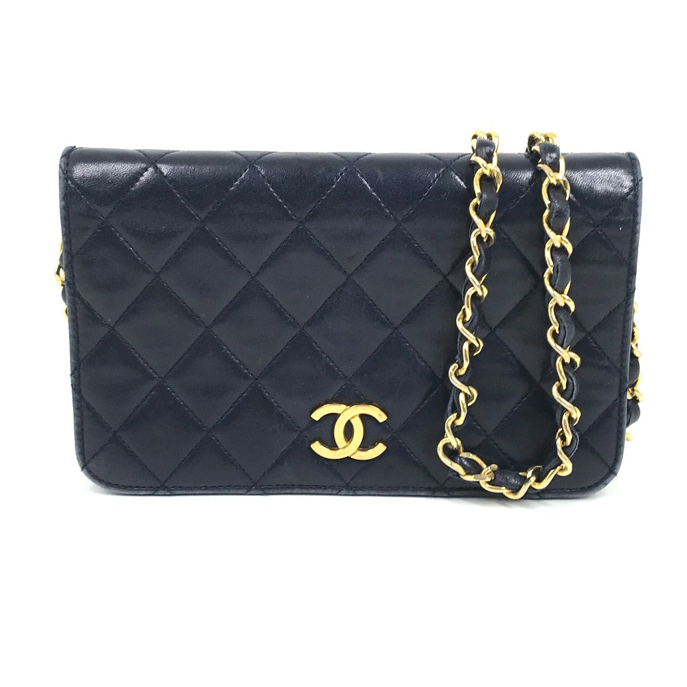 CHANEL Shoulder Bag lambskin Navy CC COCO Mark Matelasse/Shoulder Women