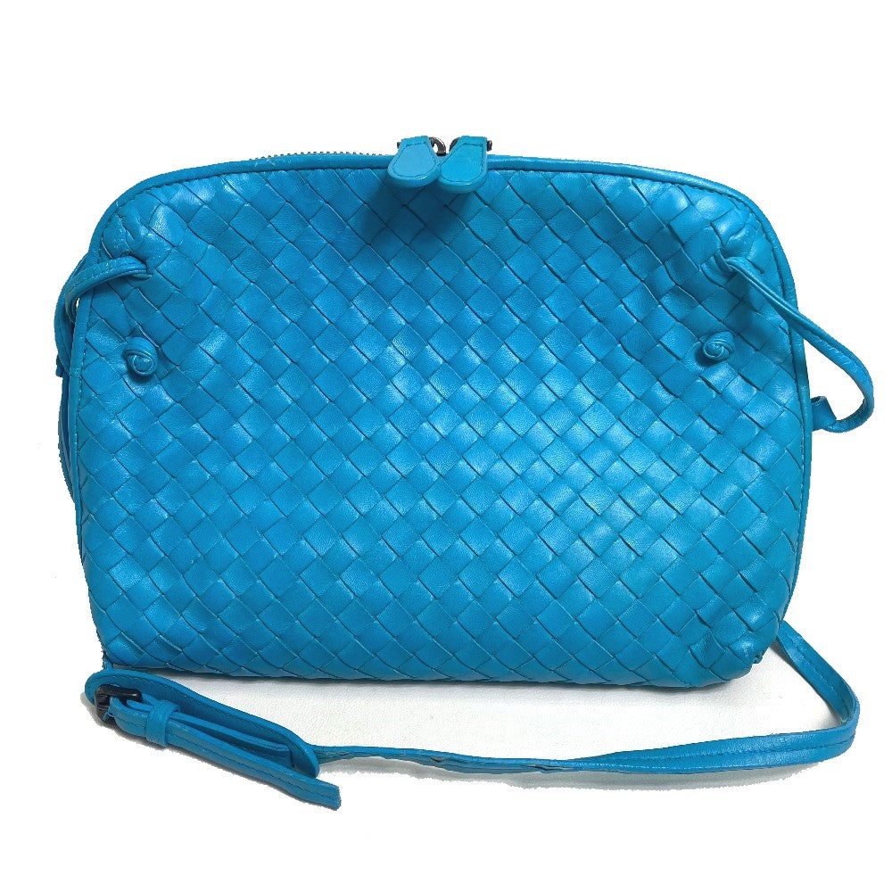 BOTTEGAVENETA Shoulder Bag 245354 Lamb leather blue INTRECCIATO Nodini Women
