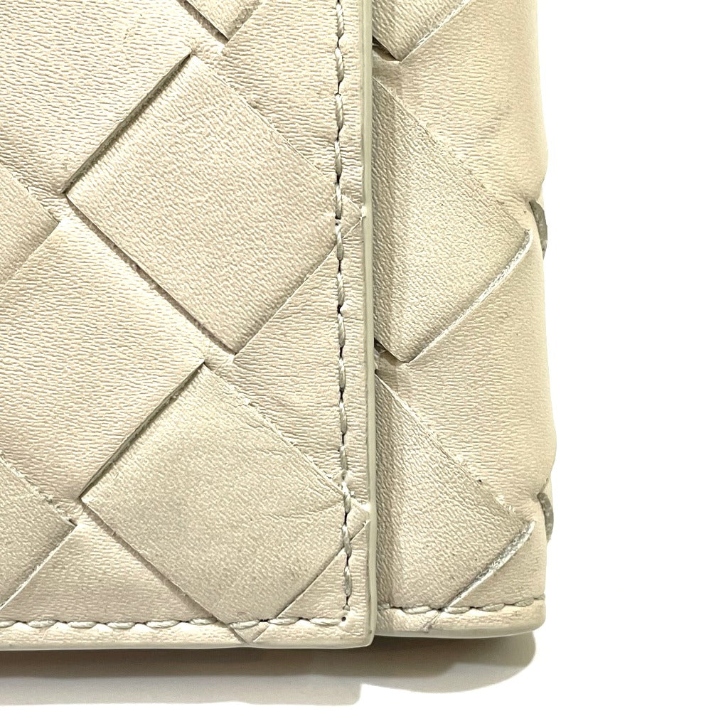 BOTTEGAVENETA Key case Key holder  630336 leather off white INTRECCIATO Key ring unisex(Unisex)