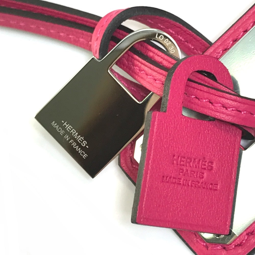 HERMES Necklace Vaux Swift Pink type Pendant Okelley GM Women