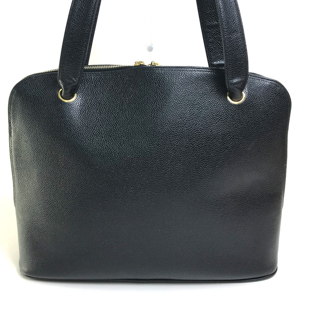 CHANEL Shoulder Bag Caviar skin black vintage COCO Mark CC Women
