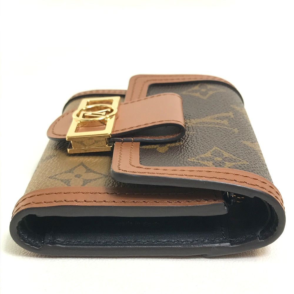 LOUIS VUITTON Trifold wallet M68725 Monogram reverse canvas Brown Monogram reverse Portefeuille Dauphine Compact Women
