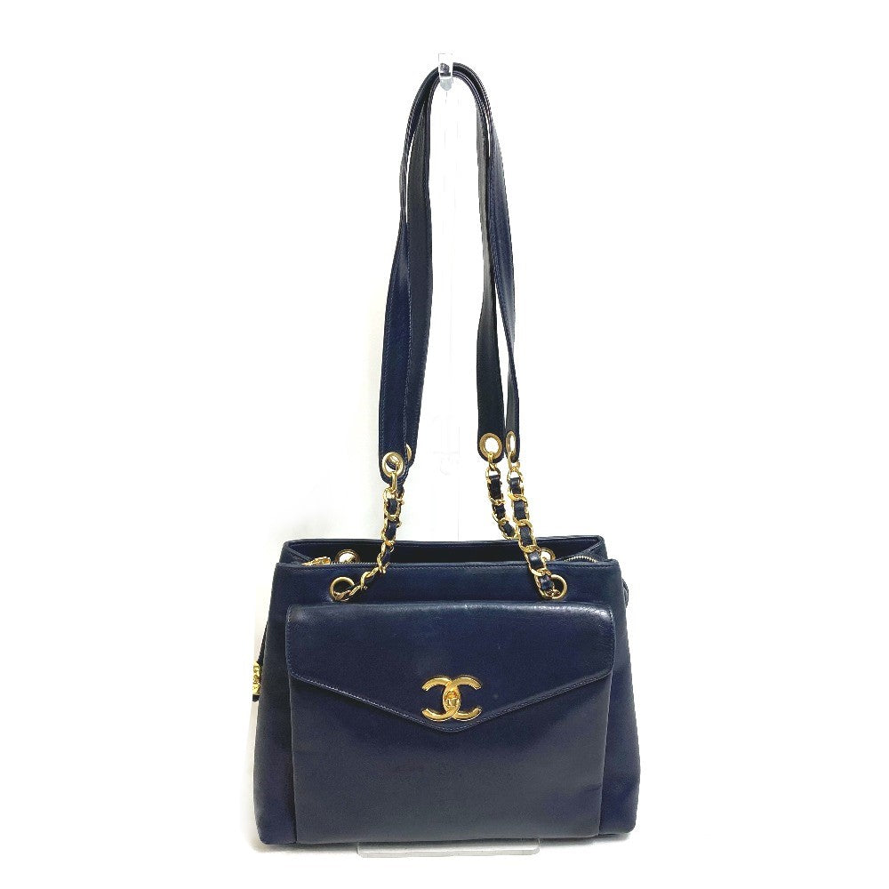 CHANEL Shoulder Bag lambskin Navy CC COCO Mark Coco ball Women