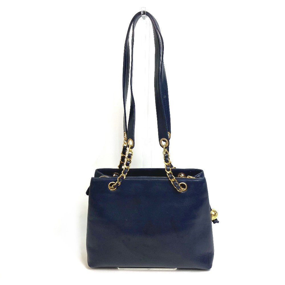 CHANEL Shoulder Bag lambskin Navy CC COCO Mark Coco ball Women